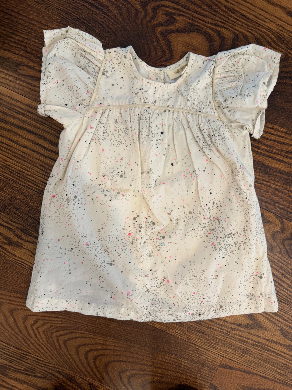 Soft Gallery Cream Dress with Pink and Gray Speckle Print